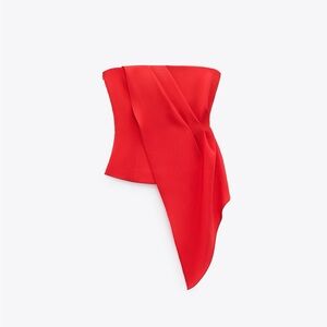 Zara Red Strapless Top